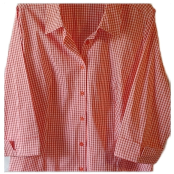 Peach Gingham Check Shirt 18/20 - Picture 2 of 7
